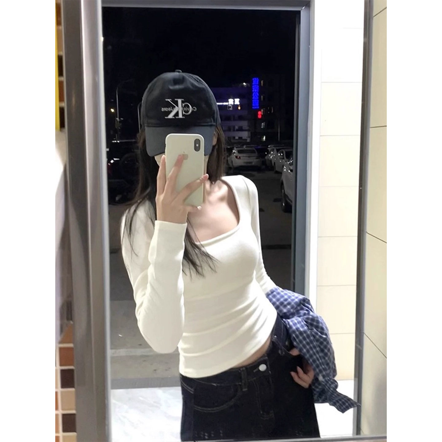 超好看冬装纯欲辣妹u领内搭打底衫女装2025新款春秋季长袖t恤上衣