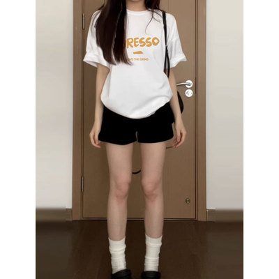 白色短袖t恤女2025夏季显瘦上衣