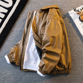 美拉德cleanfit复古棕色PU皮衣外套男2025新款 潮牌痞帅工装 皮夹克