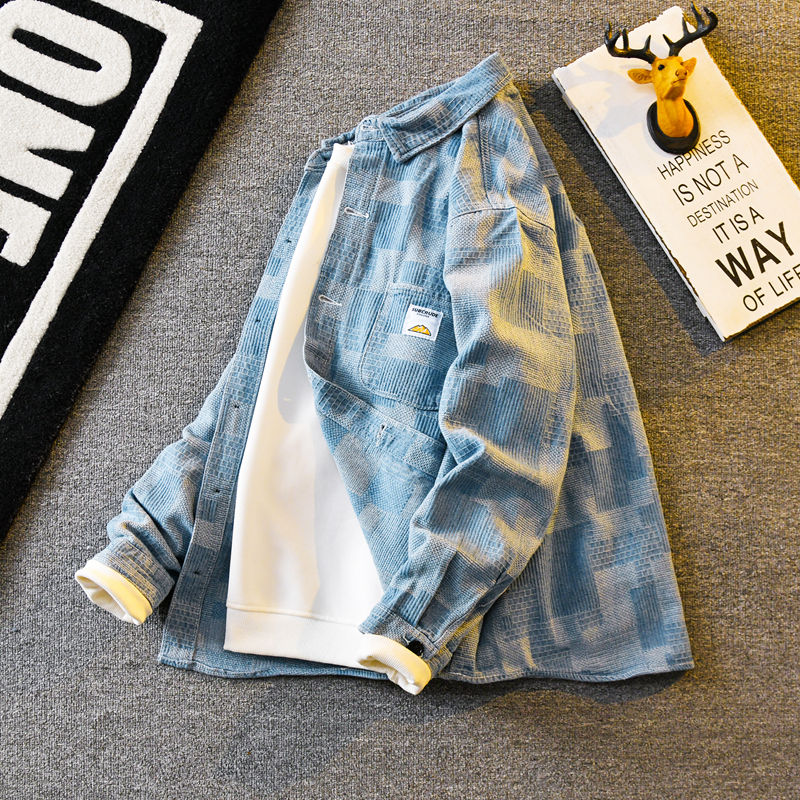 高级感长袖衬衫外套男款工装夹克