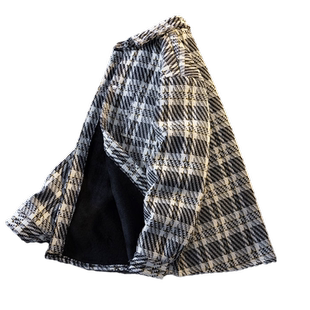 小香风格子外套男款冬装宽松痞帅毛呢夹克加绒加厚高级感上衣潮牌