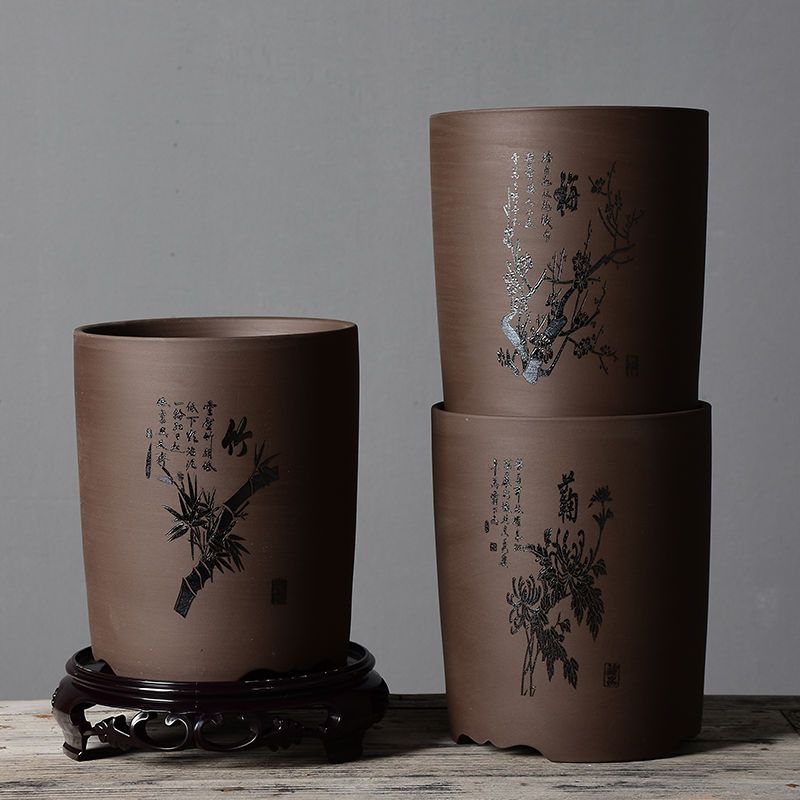 紫砂花盆大号盆景花盆大号绿植多肉花盆陶瓷花盆家用特价清仓