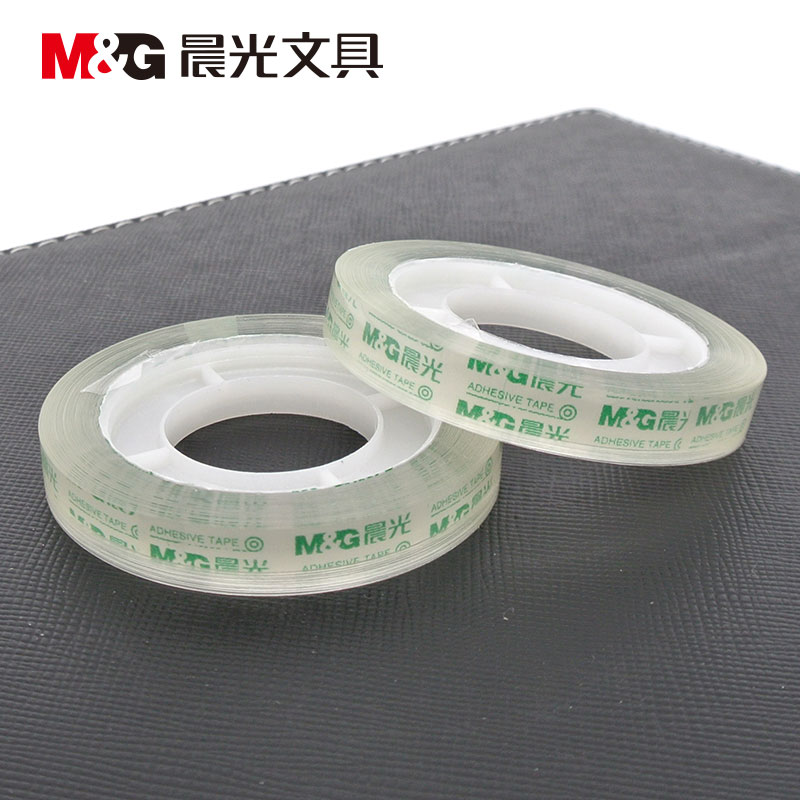 晨光窄透明胶带学生用胶布胶条8mm*30y12卷环保封箱塑料胶带97370