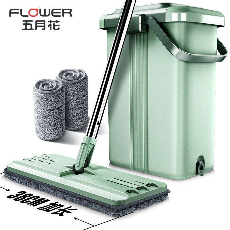 五月花免手洗刮刮乐家用平板拖把桶地拖懒人神器旋转拖地拖布墩布