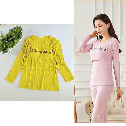 莫代尔孕妇装夏螺纹上掀月子服夏季薄款长袖大码家居服单件睡衣