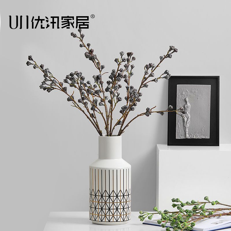高品质仿真桉树果仿真花假花摆件客厅上档次窗台装饰桌面干花绿植