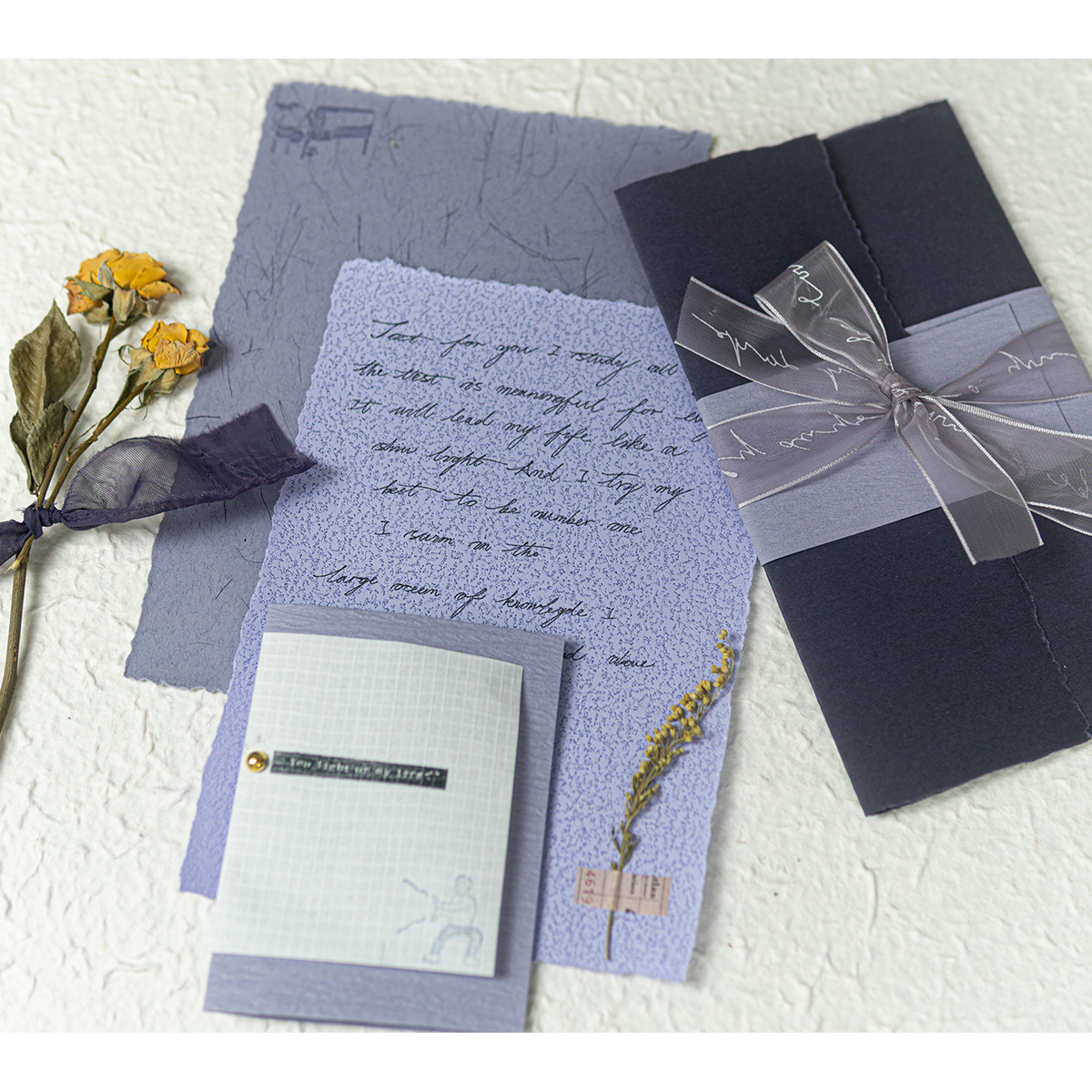 椒叔叔紫色信封信纸套装浪漫高级