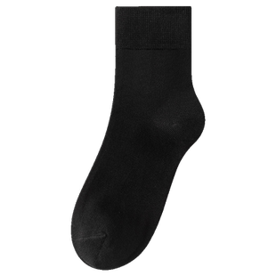 袜子男中筒袜春秋冬季100%正品纯棉防臭吸汗运动黑白色无骨船袜女