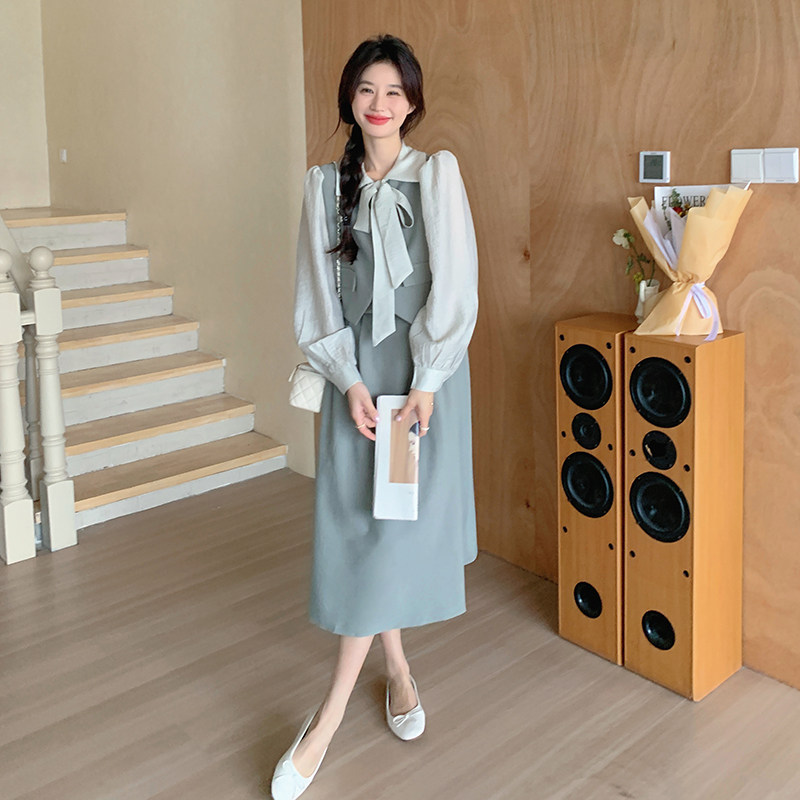 款号1082假三件套连衣裙新款温柔甜美P145K199,女装连衣裙,浙宝220A
