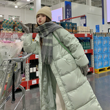 韩版保暖防风立领长款羽绒服女2025冬季新款显瘦加厚白鸭绒面包服，女装羽绒服，浙宝220A