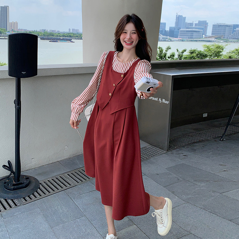 2024秋款新款假三件套连衣裙P155K218,女装连衣裙,浙宝220A