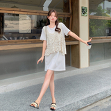 连衣裙马甲两件套新款支持退现P105K158，女装连衣裙，浙宝220A