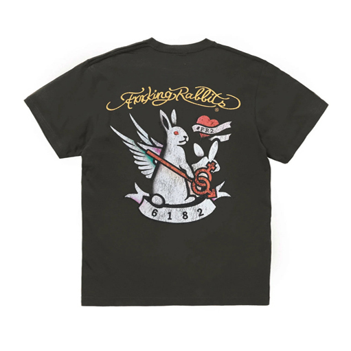 #FR2 Rabbits Tattoo Garment Dye T-shirt 男女短袖T恤潮