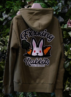 #FR2 月TSUKI 兔年限定 Chenille Rabbit Hoodie 男女连帽卫衣潮