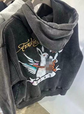 #FR2 Frost Bleach Rabbits Tattoo Hoodie 男女加绒连帽卫衣潮