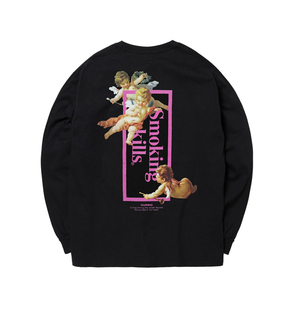 SMOKING KILLS 男女情侣长袖 FR2 T恤潮 Logo 梅UME Back 小天使