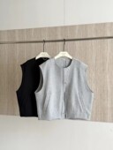 MOCHADAN设计感圆领不规则马甲女2026春新款 坎肩上衣 宽松休闲短款