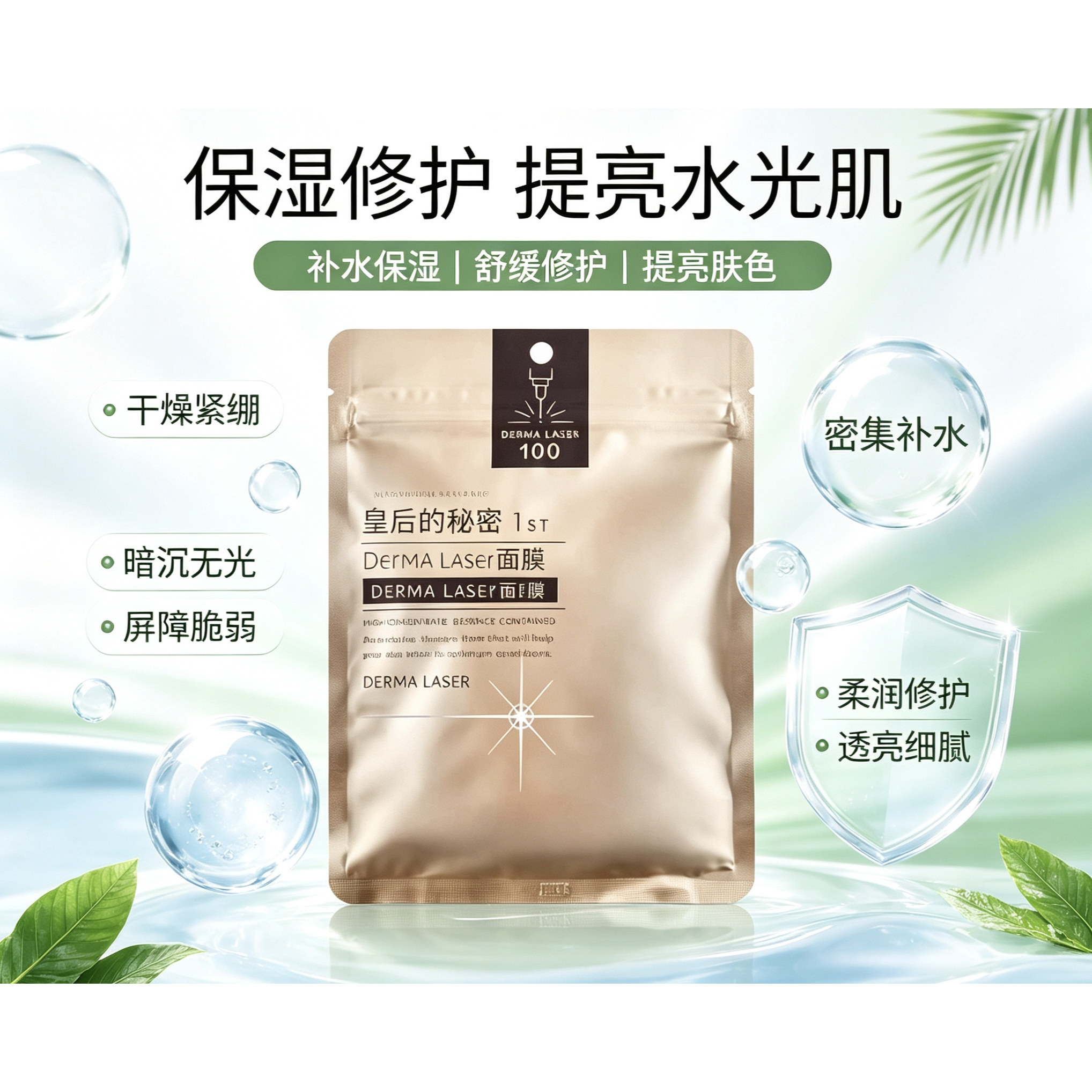 皇后秘密三分钟补水提亮面膜