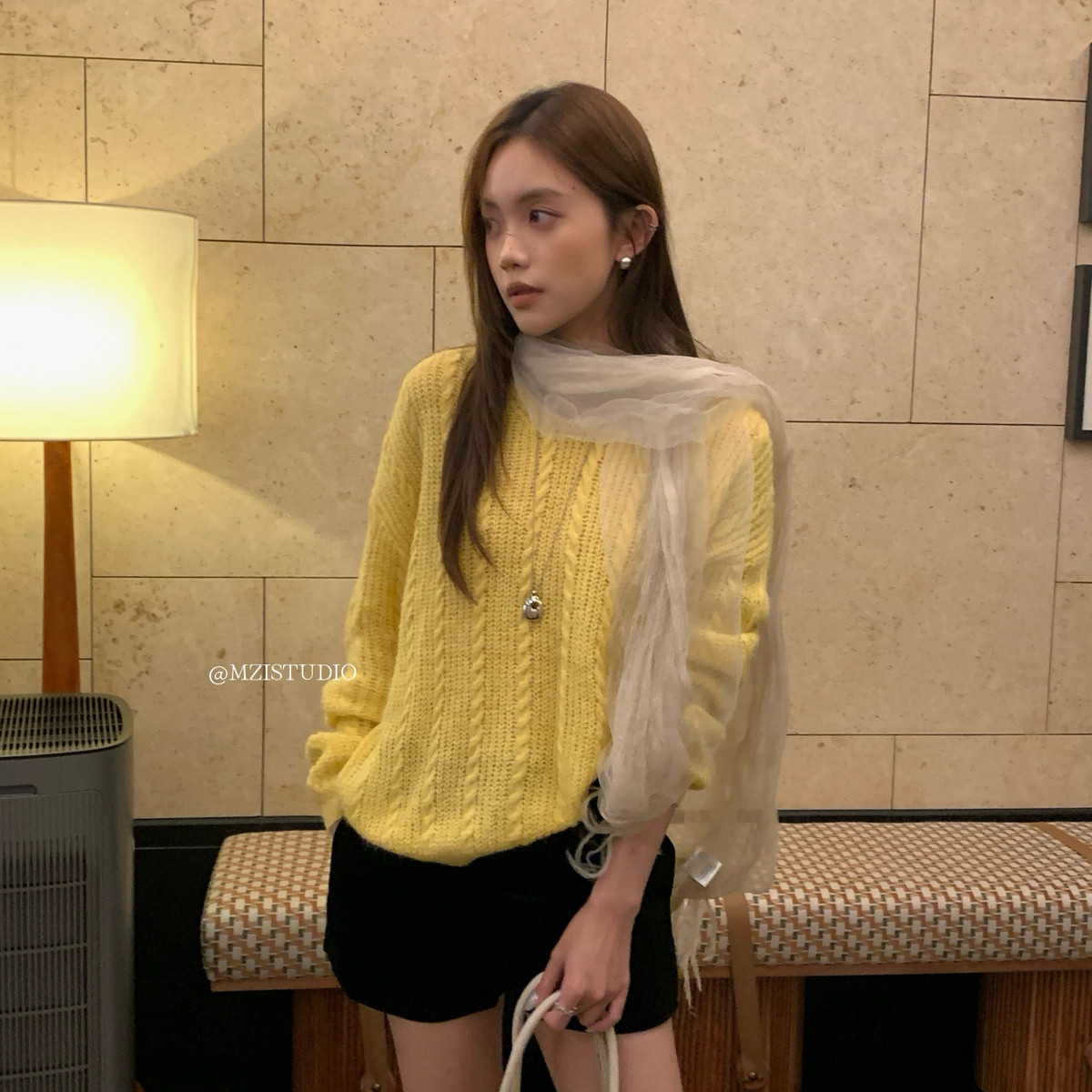 MZI STUDIO-2026韩版秋季麻花简约松弛柔软暖润套头毛衣A80230#