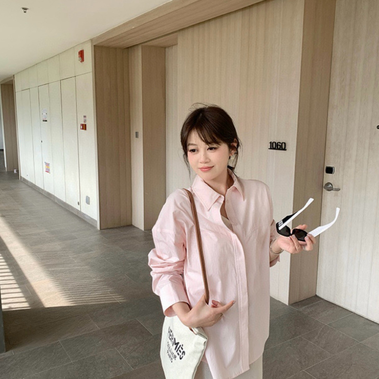 WGWE-极简高级感慵懒风长袖衬衫外套穿搭宽松气质衬衫W6877#