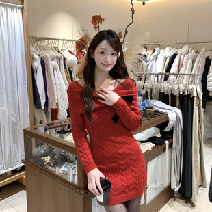 配胸针 微醺美神标配·一字肩丝绒蝴蝶结连衣裙 8063 OFFICIAL