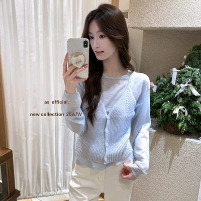 AS OFFICIAL-小衫+吊带针织马甲套装（含6绵羊毛）(26年早春)1532
