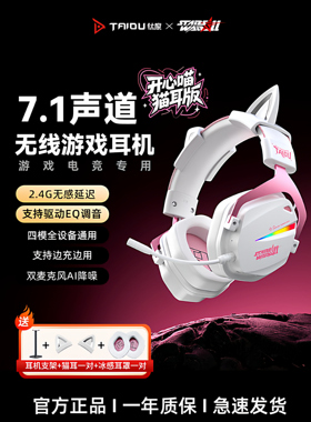 钛度 THS326猫耳朵头戴式耳机 游戏电竞耳机 THS326