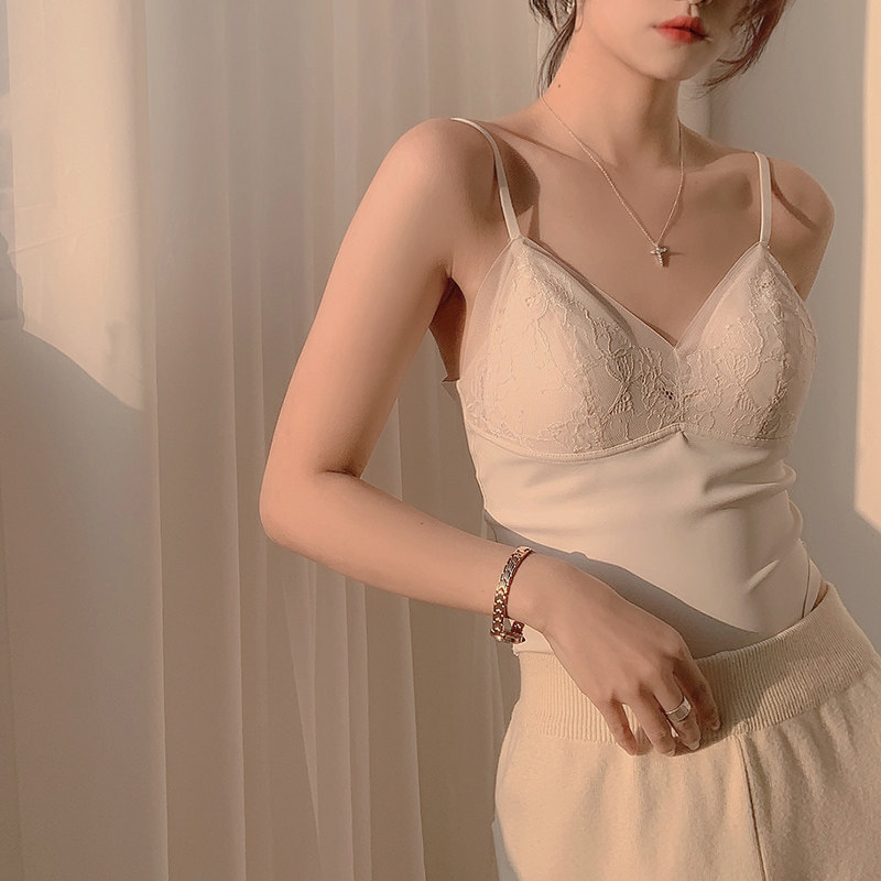 吊带美背内衣女背心式超薄无痕内外穿搭法式u型大露背文胸抹胸