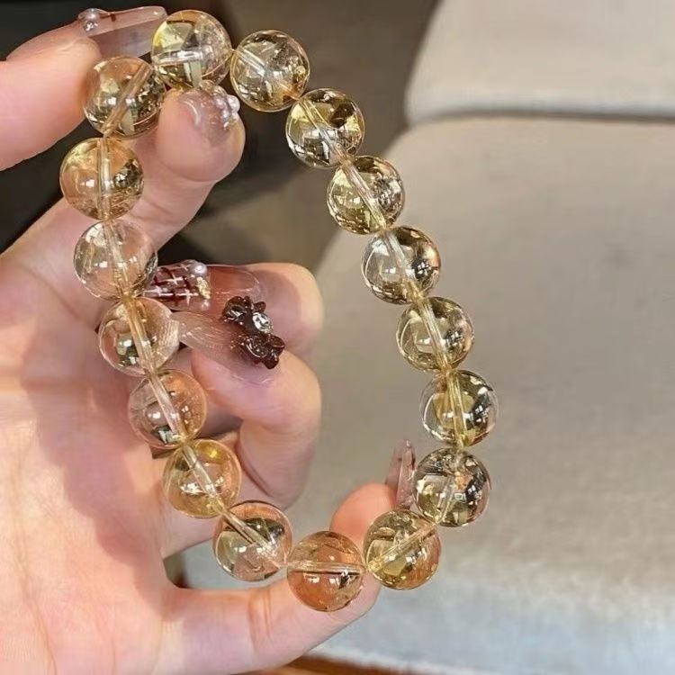 天然黄水晶手链招财转运情侣手链