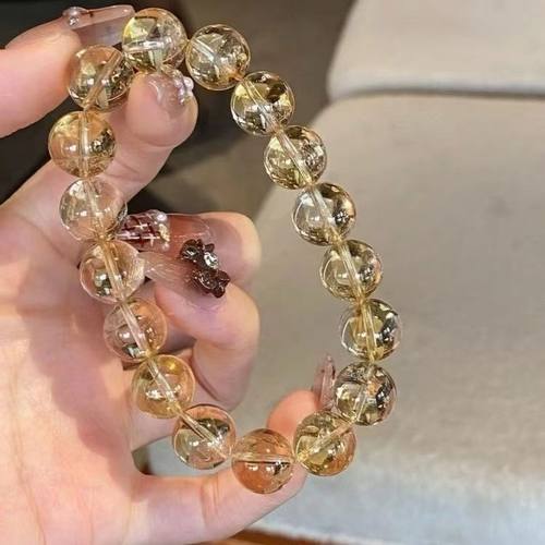 天然黄水晶手链招财转运情侣手链