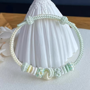 小清新酒窝结桃花编绳国风半成品手工编织绳情侣礼物diy红绳手链