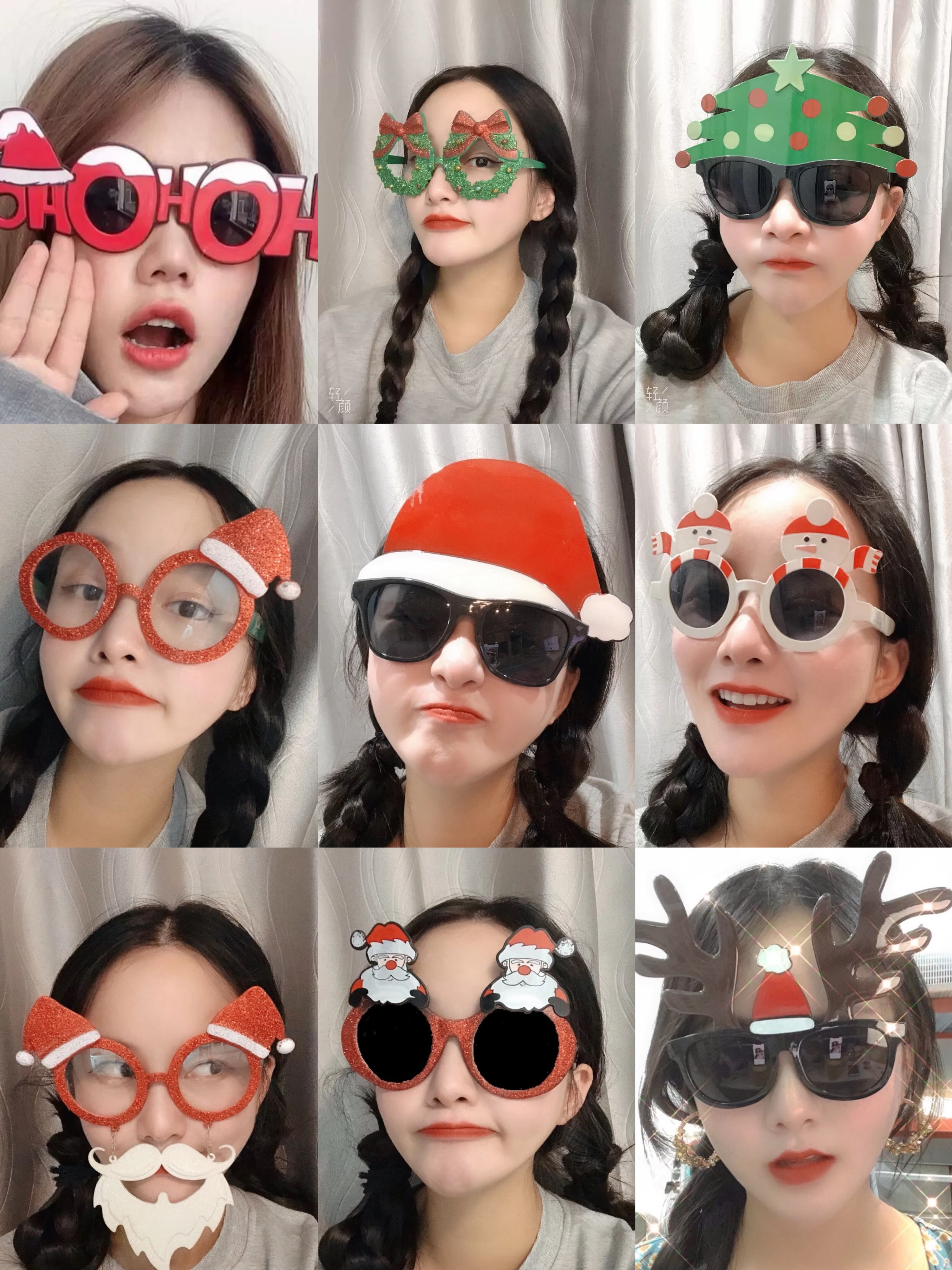爆款圣诞节新年拍照造型眼镜搞怪礼物ns个性派派对扣发夹装饰品
