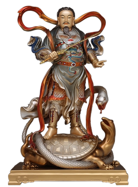 全铜真武大帝神像家用供奉摆件