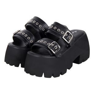 露趾厚底拖鞋 朋克Lolita凉鞋 509 新品 2024夏季