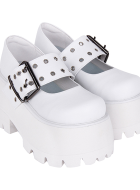 2023秋季新品大圆头Lolita鞋宽带气眼松糕女鞋C3731