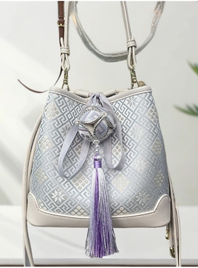 广西非遗壮锦福袋包国风新中式女包斜挎手提包防水防污不勾丝起球