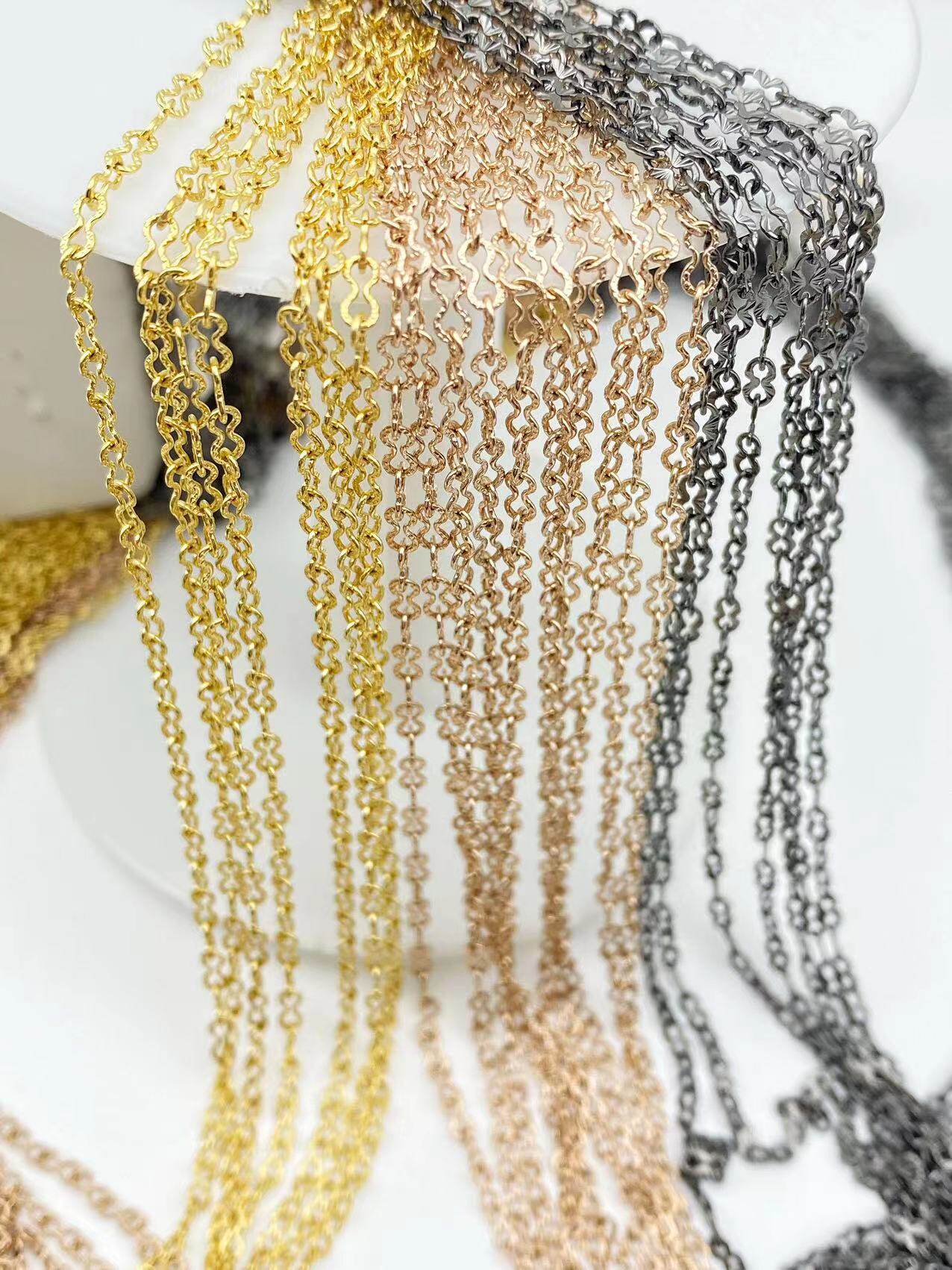 VACUUM GOLD-PLATED 8 FIGURE SUNFLOWER CHAIN DIY STAINLESS STEEL JEWELRY NECKLACE CHAIN HANDICRAFT ACCESSORIES CHAIN FACTORY DIRECT  S