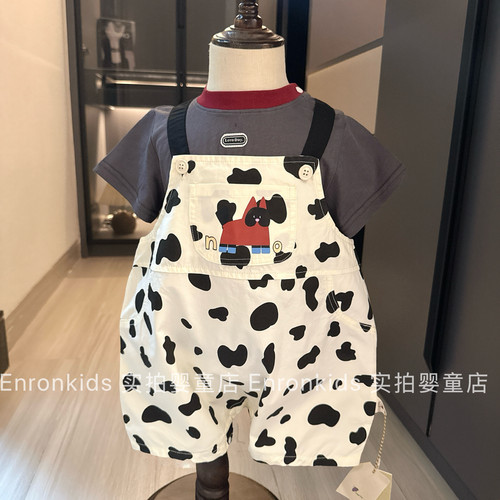 男宝宝夏季韩系背带裤套装背带裤