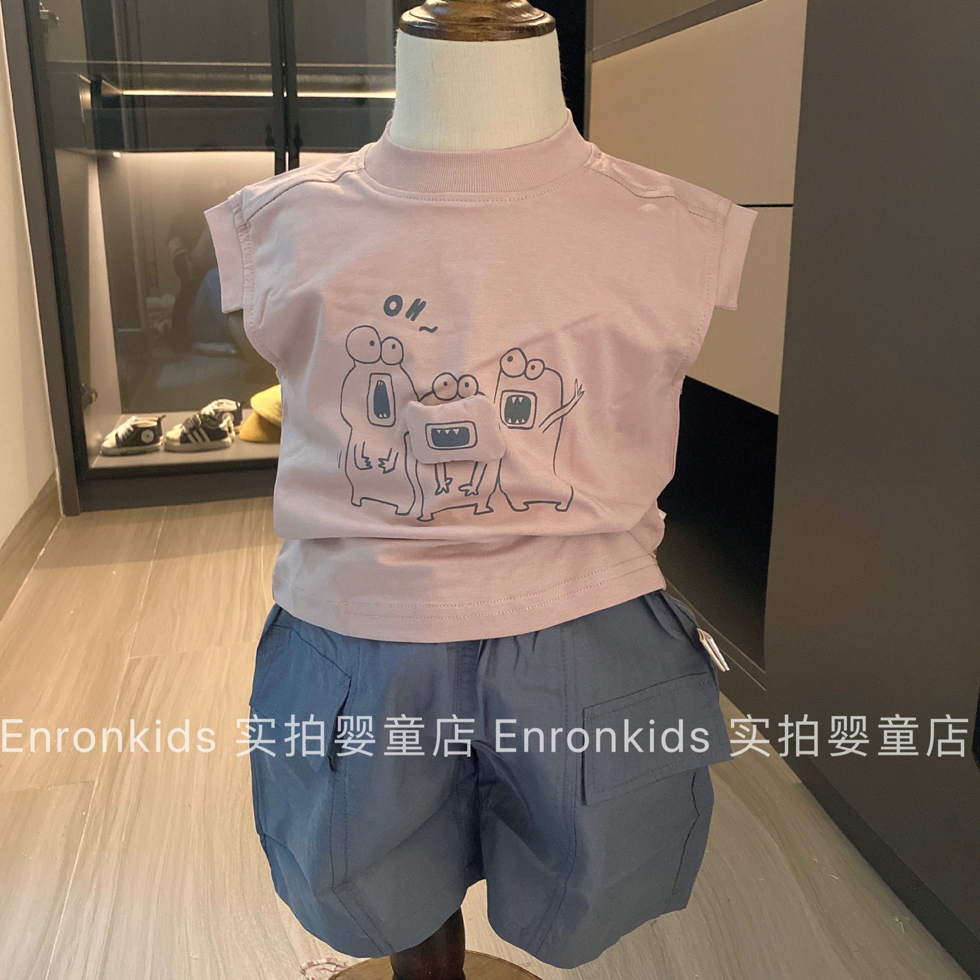 婴童夏季薄款卡通背心短裤套装