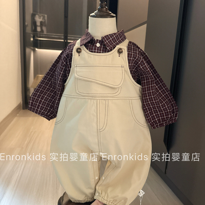 男宝宝春秋季洋气衣服背带裤套装