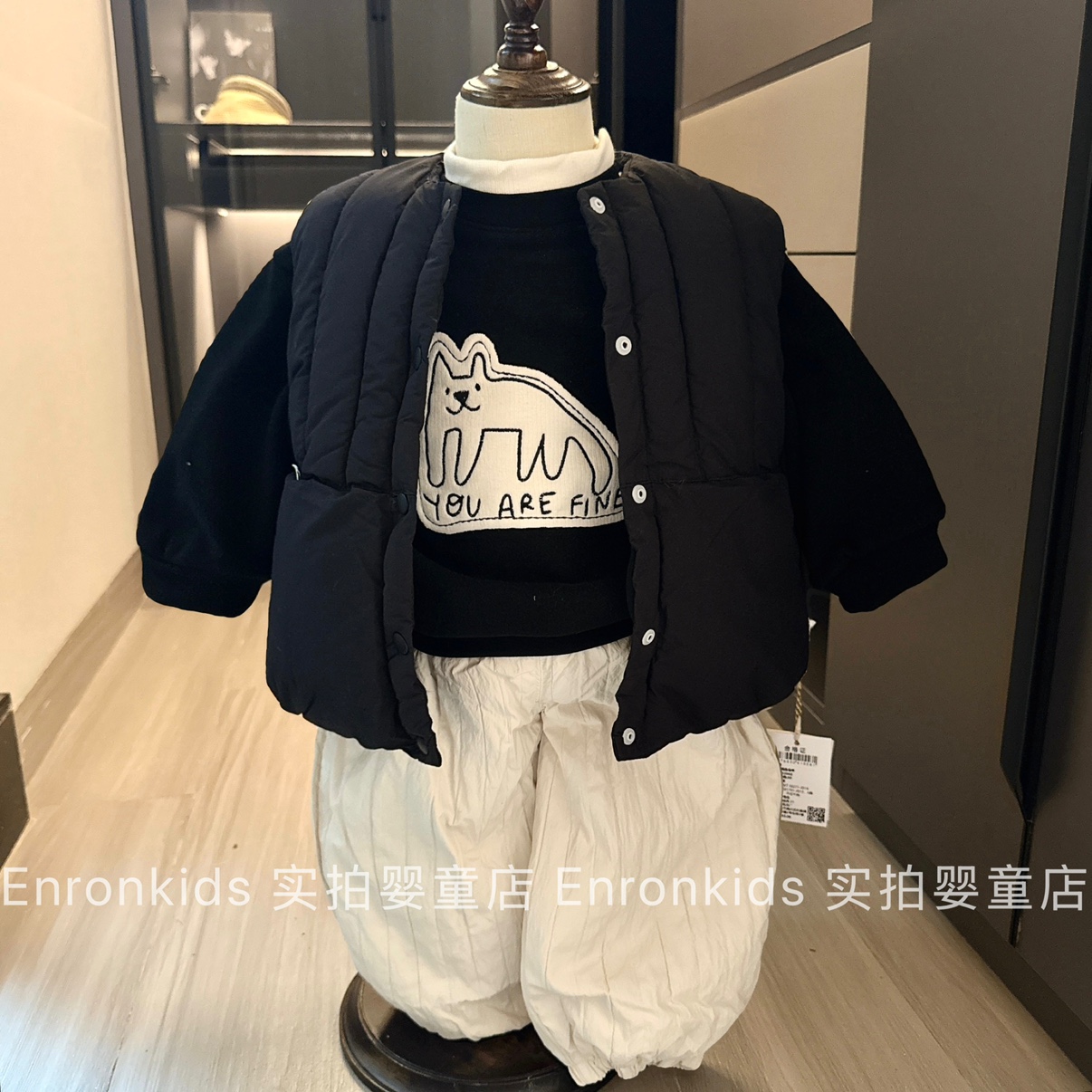 韩国男宝宝冬装加厚夹棉马甲外套