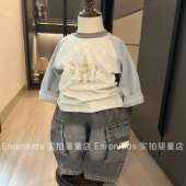 秋季 男童纯棉长袖 宝宝休闲上衣 儿童插肩袖 卡通打底衫 T恤春装 新款