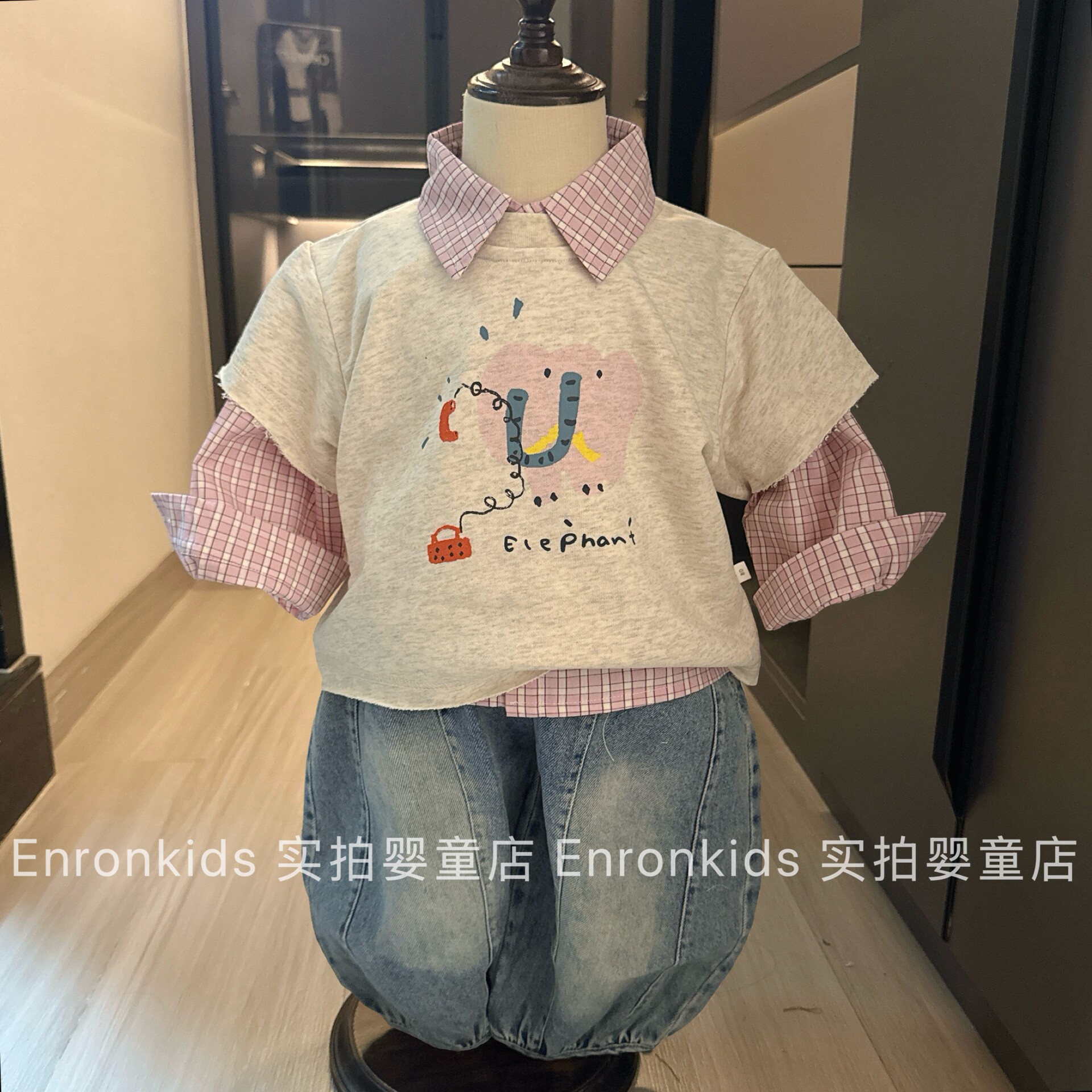 韩系男童穿搭时尚个性衬衫马甲裤图片