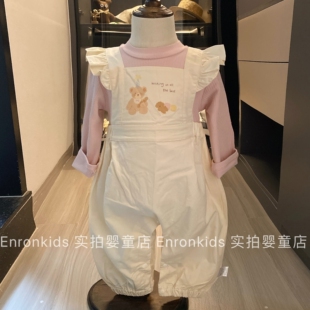 女宝宝衣服春秋季淑女婴儿连体衣春装韩系幼儿春款背带裤外出爬服