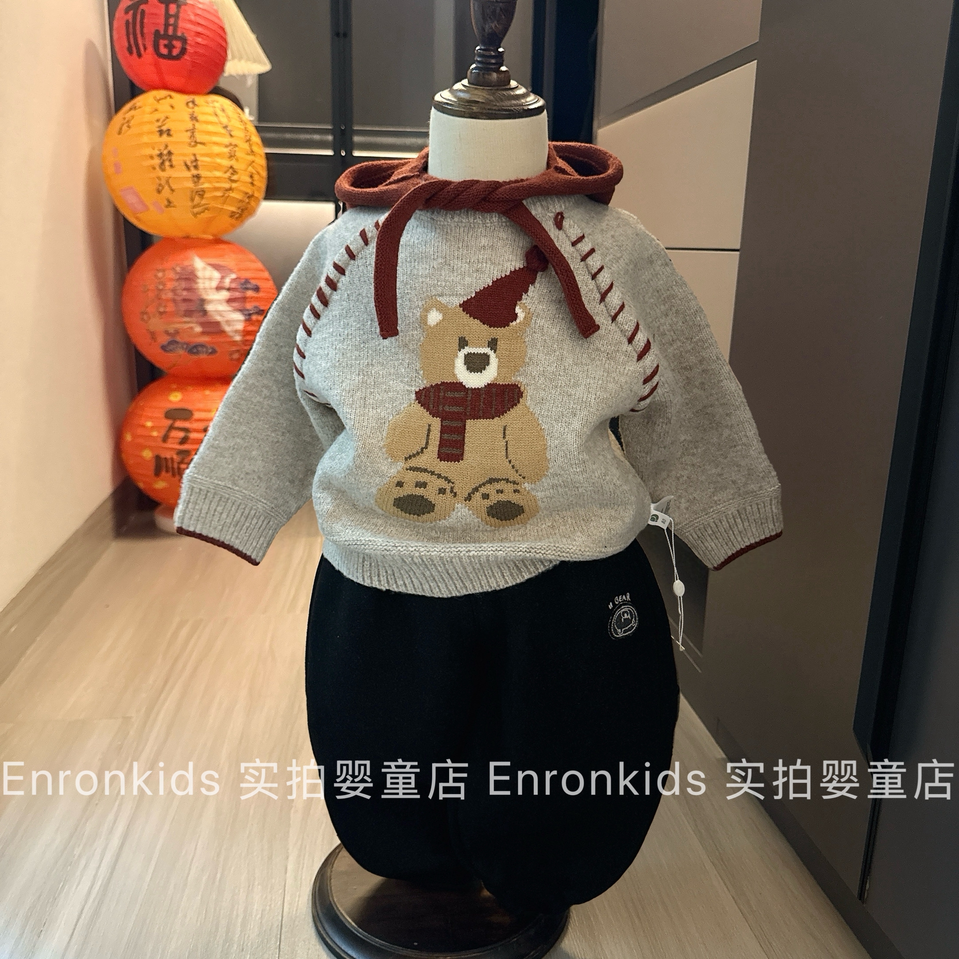 男童秋冬季针织毛衣过年衣服卫裤