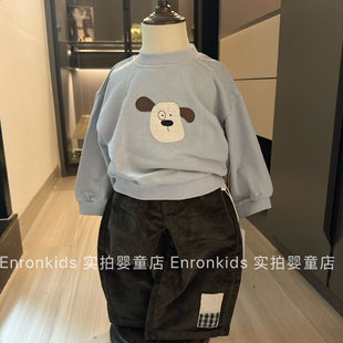 男童秋季卫衣宝宝休闲秋装套头薄款上衣韩版洋气灯芯绒长裤1-2岁