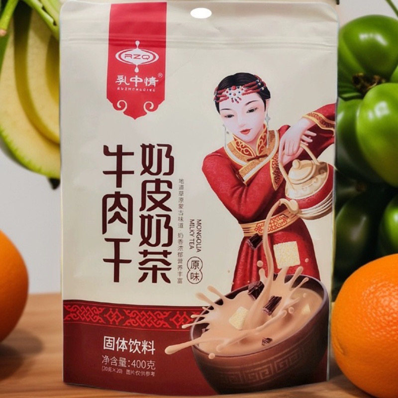 乳中情牛肉干奶皮奶茶400g原味 内蒙古奶茶粉早餐茶 独立包冲饮品
