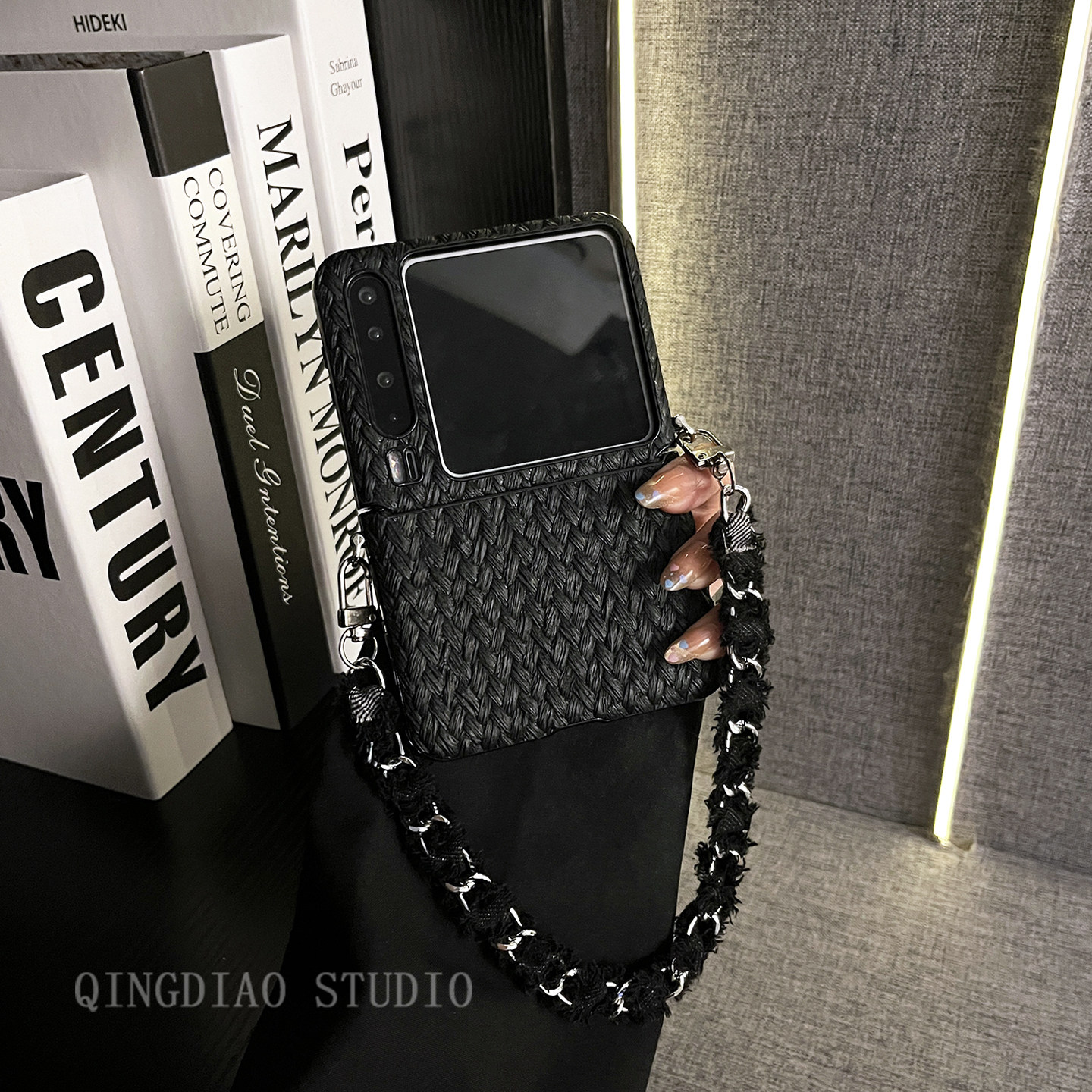 轻调 网红百搭草席纹黑牛仔金属手提链适用于华为Pura X手机壳全包新款purax典藏版折叠屏p50翻盖防摔保护套,3C数码配件,手机保护套/壳,淘宝优惠券,粉丝福利购,淘宝优惠卷