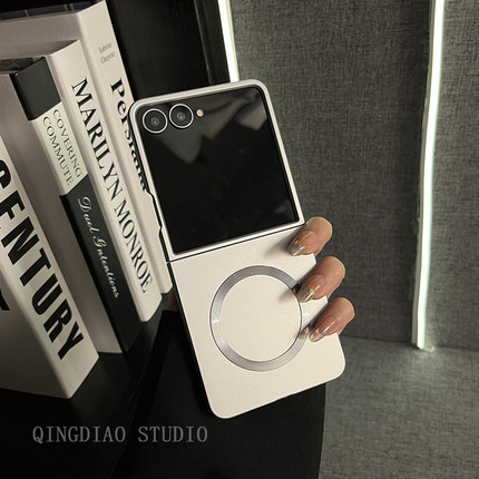 轻调 ins气质小众超薄银烤漆磁吸适用于三星zflip7/6/5/4/GalaxyW25Flip手机壳新款折叠屏翻盖防摔女款保护套