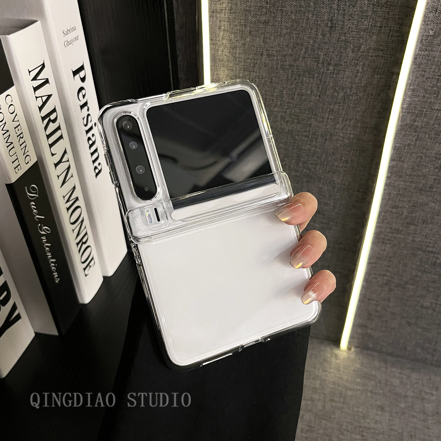 轻调 韩式极简风磁吸中轴透明适用于华为Pura X手机壳全包新款purax典藏版折叠屏p50宝盒翻盖防摔小众保护套